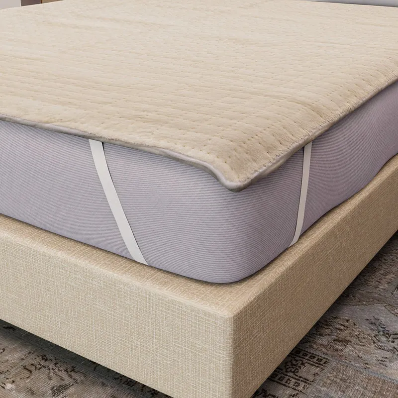 Elektrische Unterdecke, 160x160cm - 280gsm Fleece-Oberseite, 400gsm Polymer-Unterseite, geeignet für 230 V Steckdosen, 9 Heizstufen mit automatischem Timer, weiß