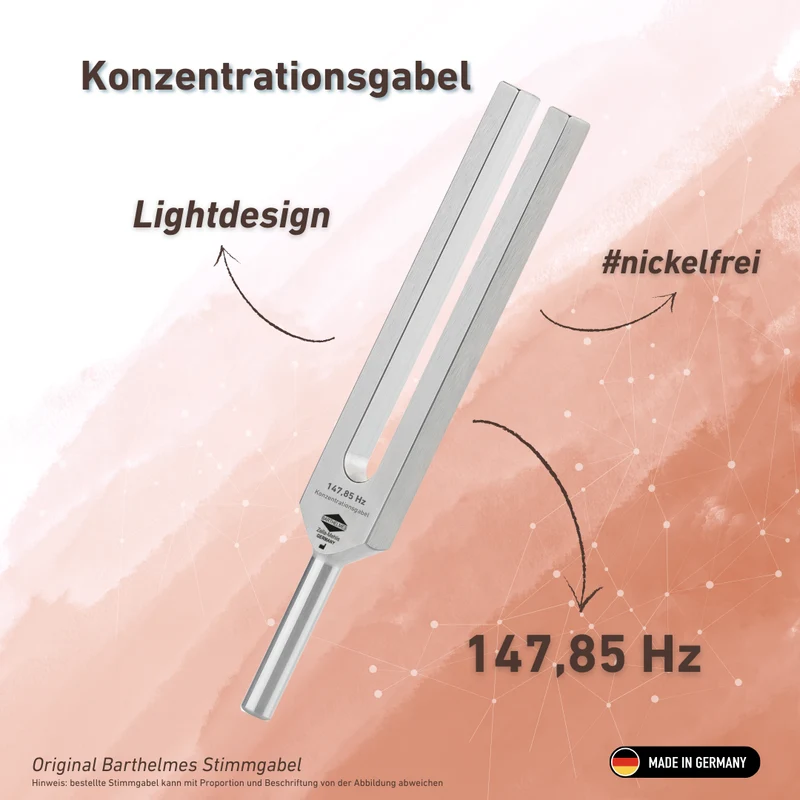 Konzentrationsgabel (Fokus) Wellness 147,85 HZ | Art.-Nr. KO 147-Konzentration/Alu