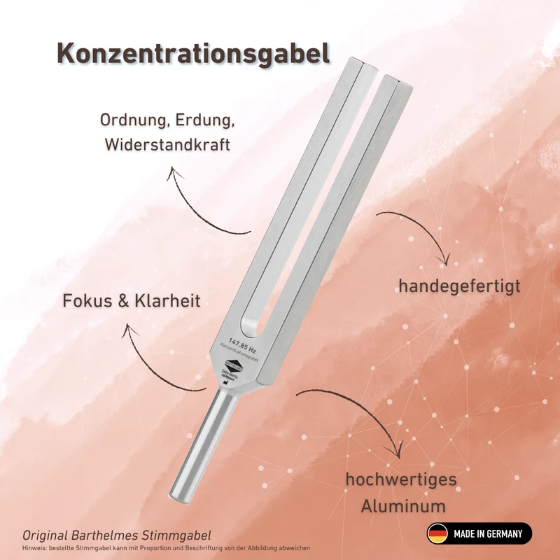 Konzentrationsgabel (Fokus) Wellness 147,85 HZ | Art.-Nr. KO 147-Konzentration/Alu
