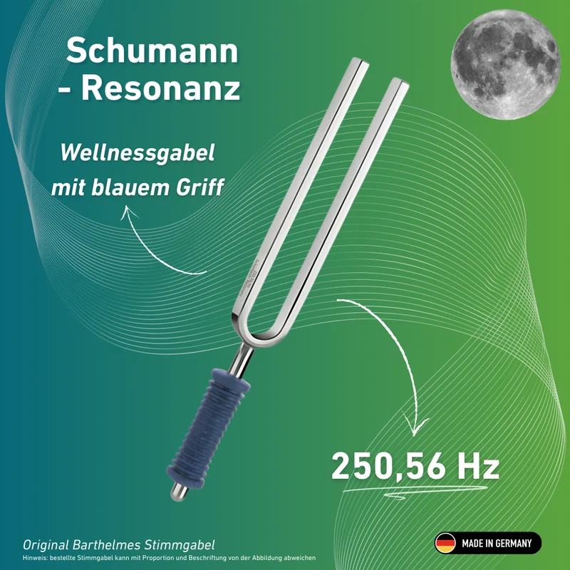Stimmgabel Schumann-Resonanz Wellness mit blauem Griff 250,56 HZ | Art.-Nr. 220145