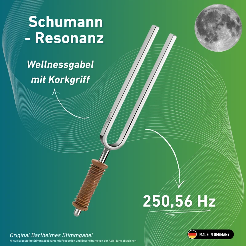Stimmgabel Schumann-Resonanz Wellness mit Korkgriff 250,56 HZ | Art.-Nr. 220070