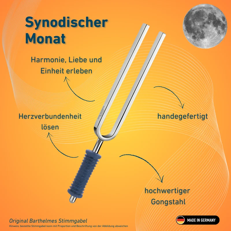 Original Barthelmes Stimmgabel Synodischer Monat Wellness mit blauem Griff 210,42 HZ | Art.-Nr. 220137