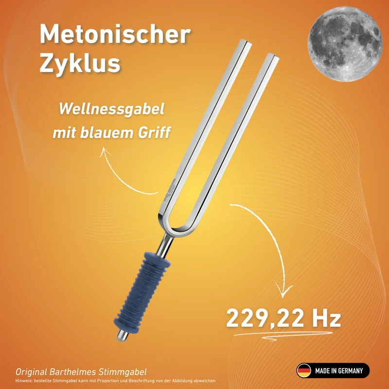 Original Barthelmes Stimmgabel Metonischer Zyklus Wellness mit blauem Griff 229,22 Hz | Art.-Nr. KO 220141