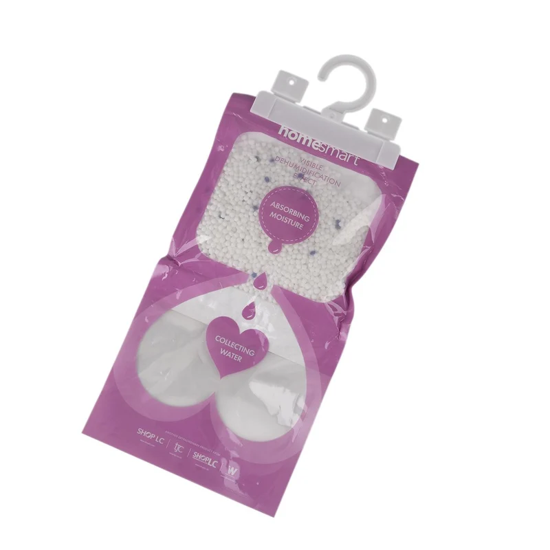 HOME SMART - Hängender Luftentfeuchter Beutel Set 10 Stück, Lavendelduft, 220 g Calciumchlorid Feuchtigkeitsabsorber, für Kleiderschrank und Aufbewahrungsräume, 30 x 16 cm