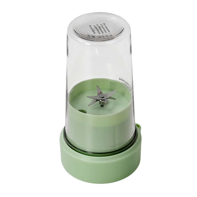 Tragbarer Entsafter mit Deckel und Trinkhalm, 350 ml, mit Edelstahlklinge und USB-Aufladung, 174x88 mm, Wiederaufladbar, Rosa