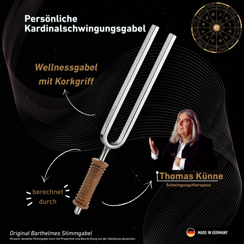 Persönliche Kardinalschwingungsgabel Wellness mit Korkgriff nach Thomas Künne | KO/7-KSG-K