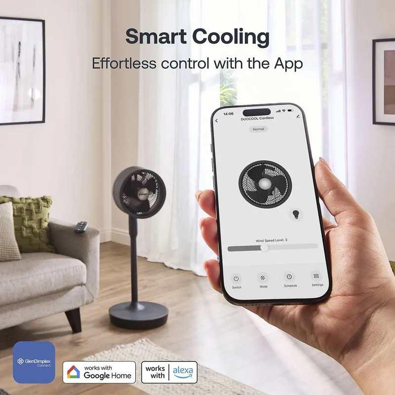 Dimplex Duocool Smart Cordless Pedestal & Table Fan