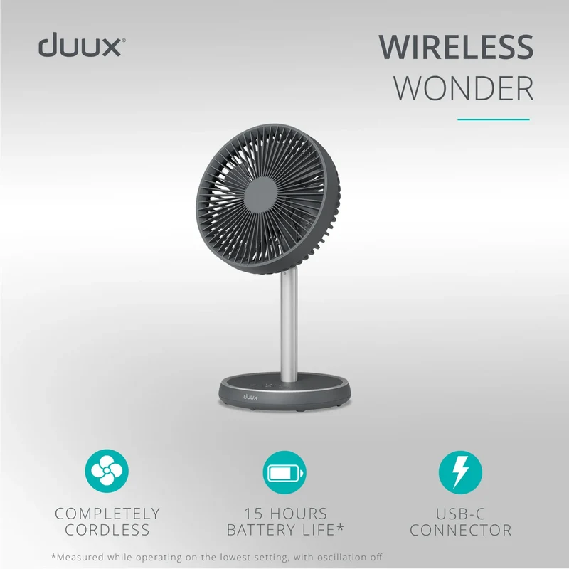 Duux Rize Cordless Pedestal & Table Fan
