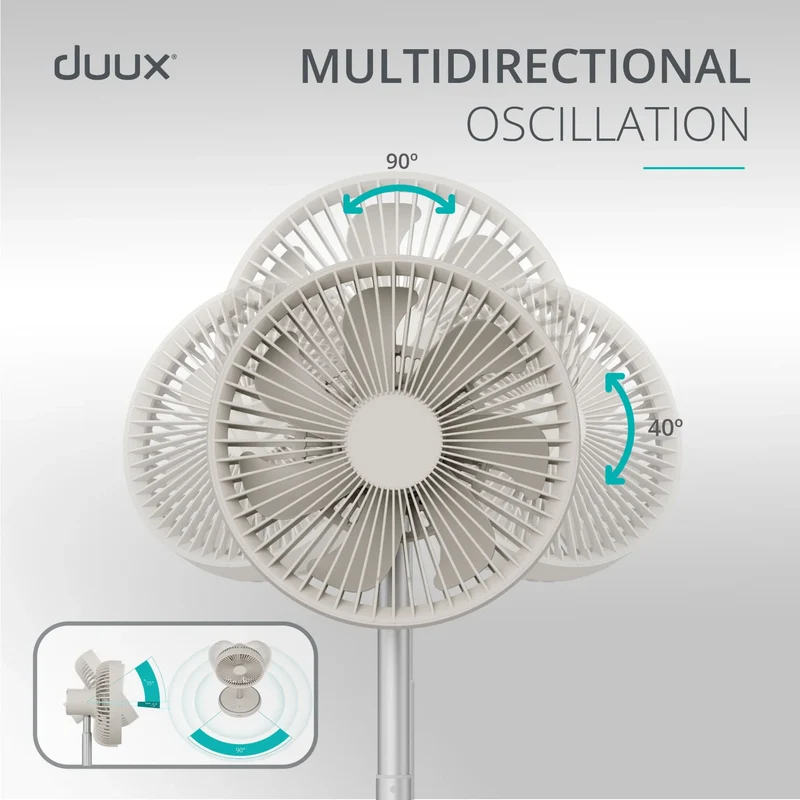 Duux Rize Cordless Pedestal & Table Fan