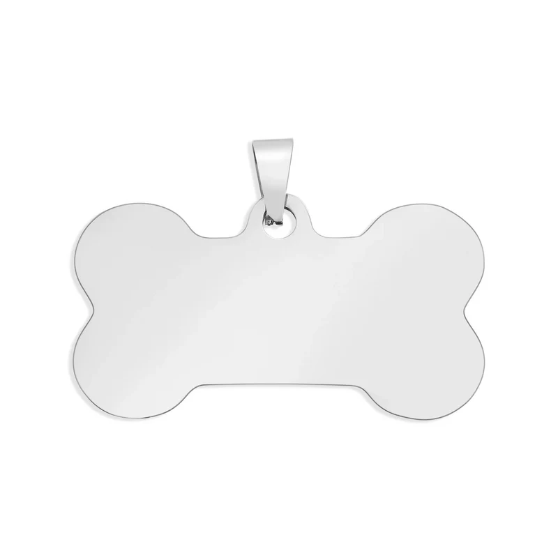 Silberner Edelstahl-Rohling als Hundeknochen-Haustieranhänger (10pcs)