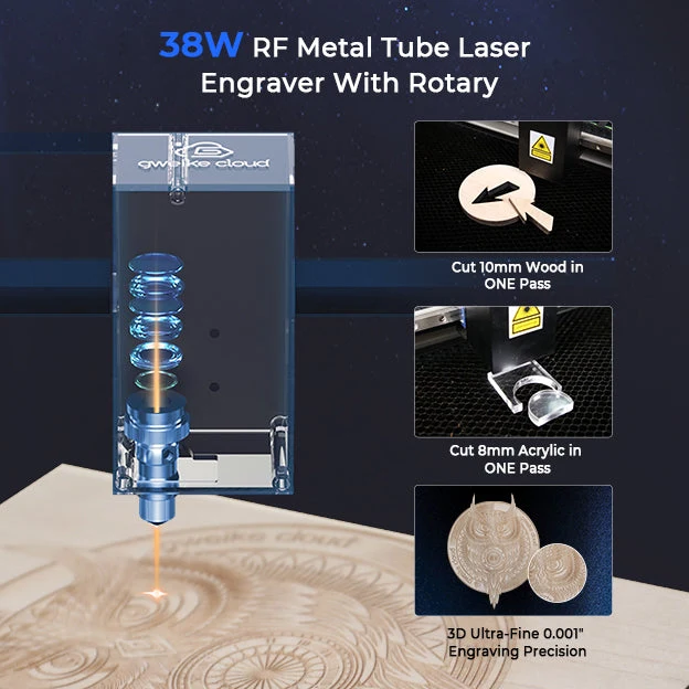 Gweike Cloud RF Metallröhren-Laserschneider & -gravierer