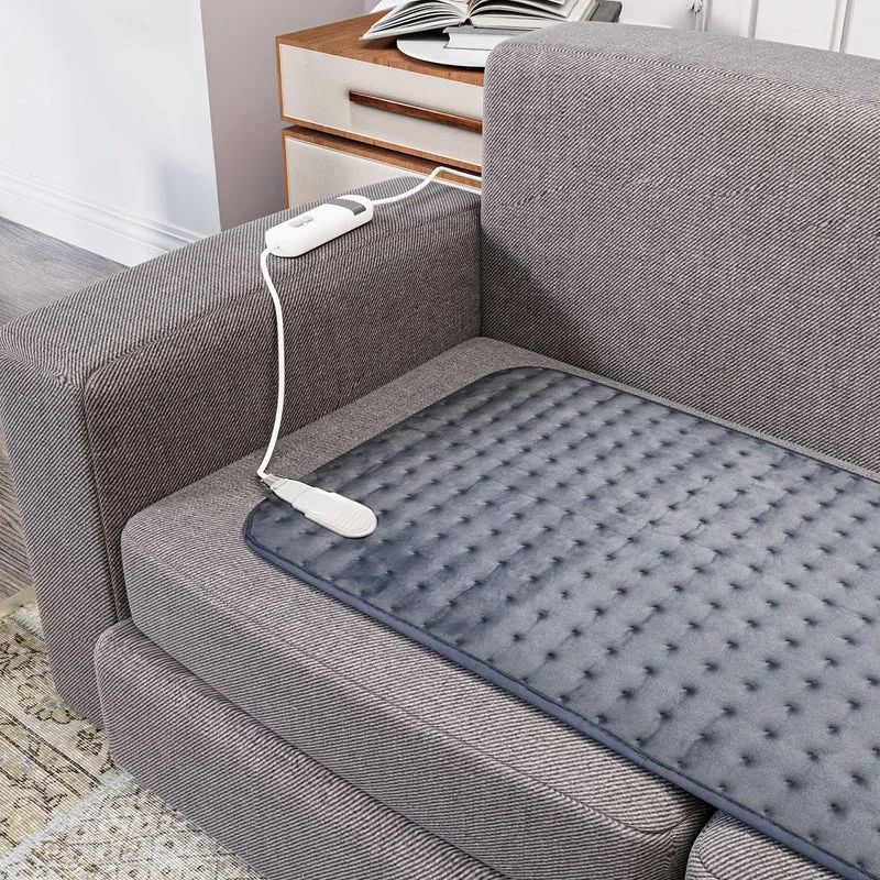 Elektrisches Wärme-Decke- Für Entspannung und Schmerzlinderung, 3 Heizstufen, hypoallergen, waschbar, 2-Stunden-Timer, 2m Kabel, Grau, 84 x 40 cm