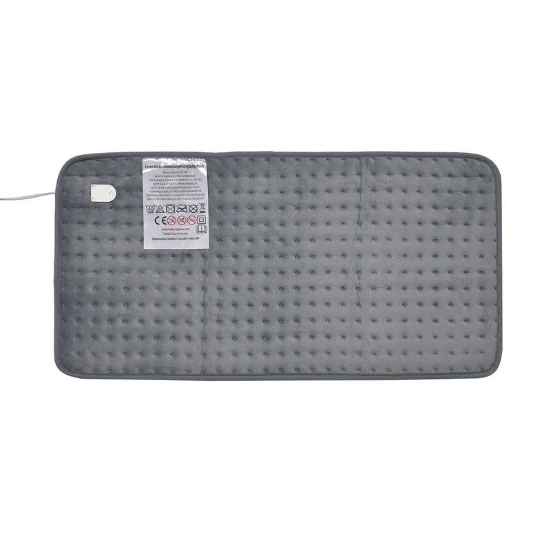 Elektrisches Wärme-Decke- Für Entspannung und Schmerzlinderung, 3 Heizstufen, hypoallergen, waschbar, 2-Stunden-Timer, 2m Kabel, Grau, 84 x 40 cm