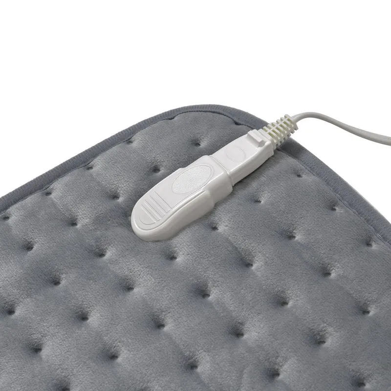 Elektrisches Wärme-Decke- Für Entspannung und Schmerzlinderung, 3 Heizstufen, hypoallergen, waschbar, 2-Stunden-Timer, 2m Kabel, Grau, 84 x 40 cm