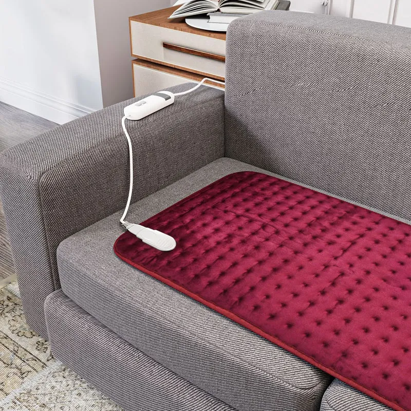 Elektrisches Wärme-Decke- Für Entspannung und Schmerzlinderung, 3 Heizstufen, hypoallergen, waschbar, 2-Stunden-Timer, 2m Kabel, Grau, 84 x 40 cm