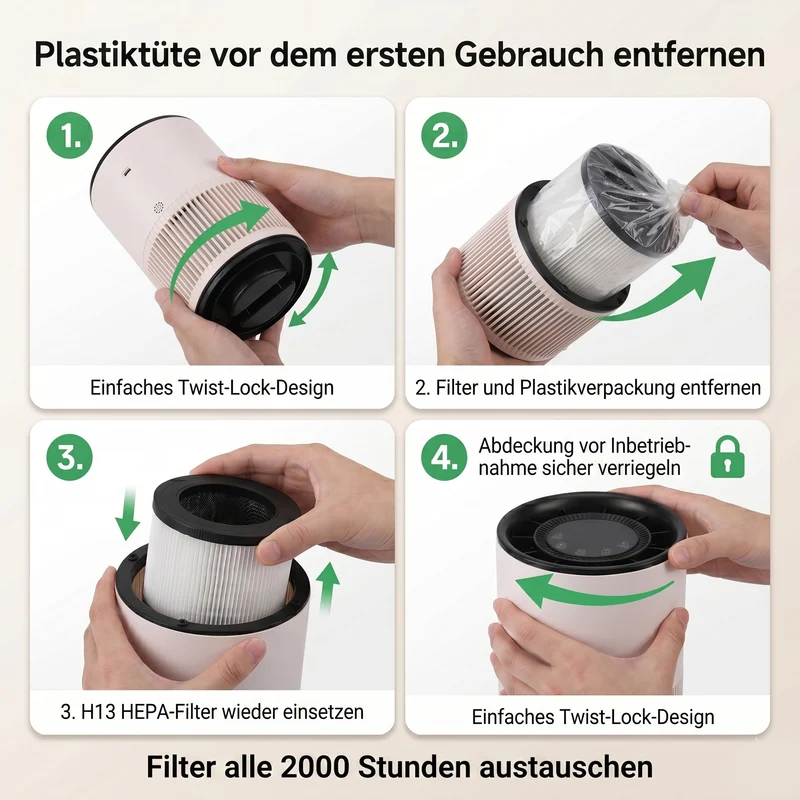 LIVMORE Luftreiniger mit Timerfunktion, Weiß