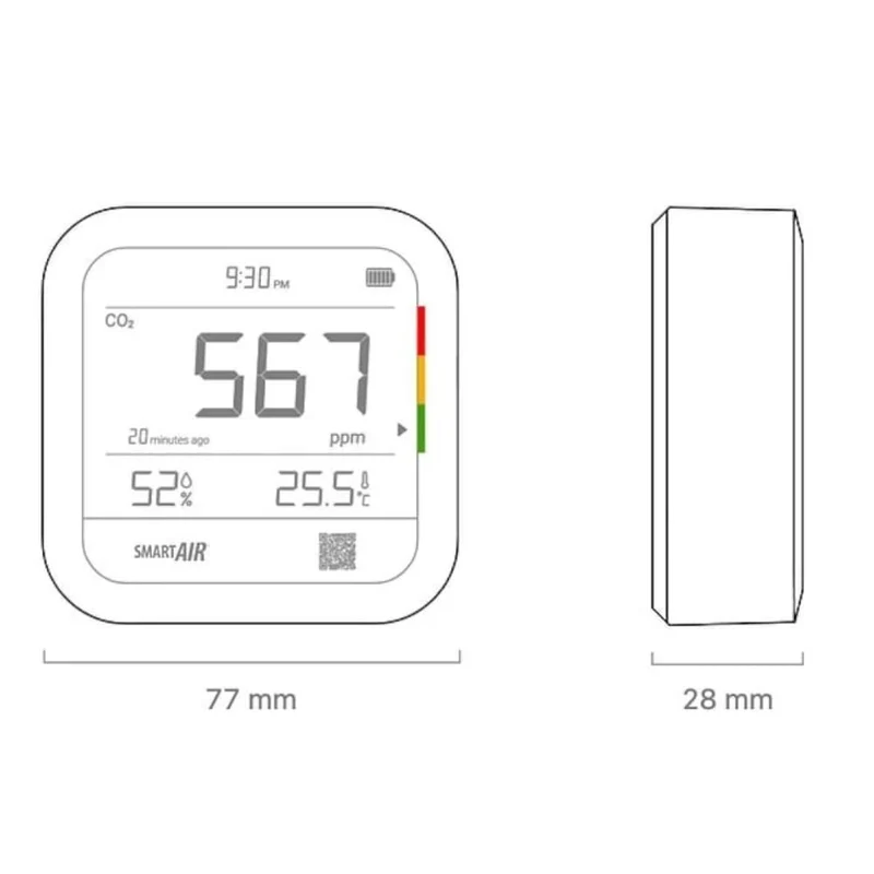 Smart Air 3-in-1 CO₂, Relative Humidity, and Temperature Monitor