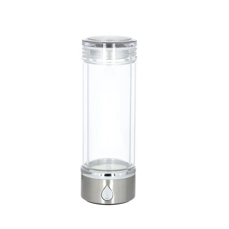 Doppelwandige Hydrogener Wasserstoff Wassergenerator 380ml, Silber