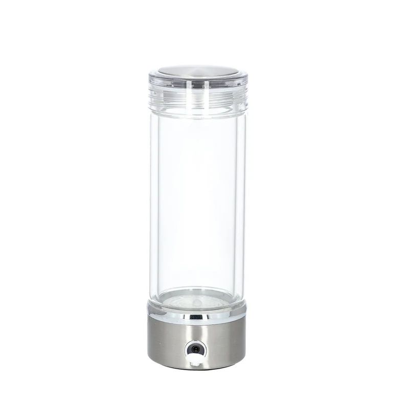 Doppelwandige Hydrogener Wasserstoff Wassergenerator 380ml, Silber