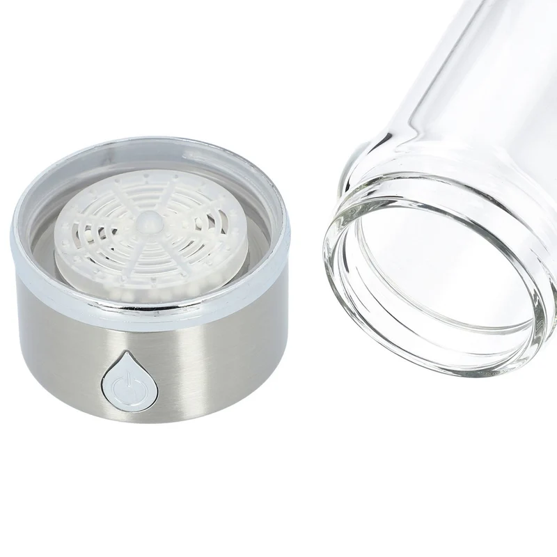 Doppelwandige Hydrogener Wasserstoff Wassergenerator 380ml, Silber