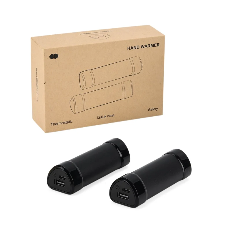 2 in 1 Magnetischer Handwärmer und Powerbank, 2 x 4000 mAh, 3 Heizstufen, 11 x 6 cm, 255 g, ABS Aluminiumlegierung, Schwarz