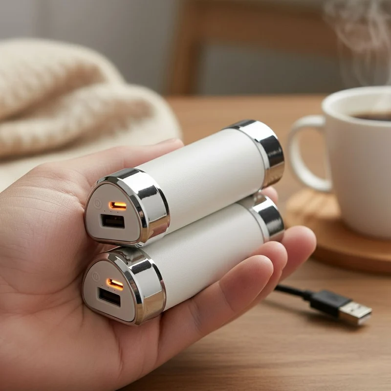 2 in 1 Magnetischer Handwärmer und Powerbank, 2 x 4000 mAh, 3 Heizstufen, 11 x 6 cm, 255 g, ABS Aluminiumlegierung, Schwarz