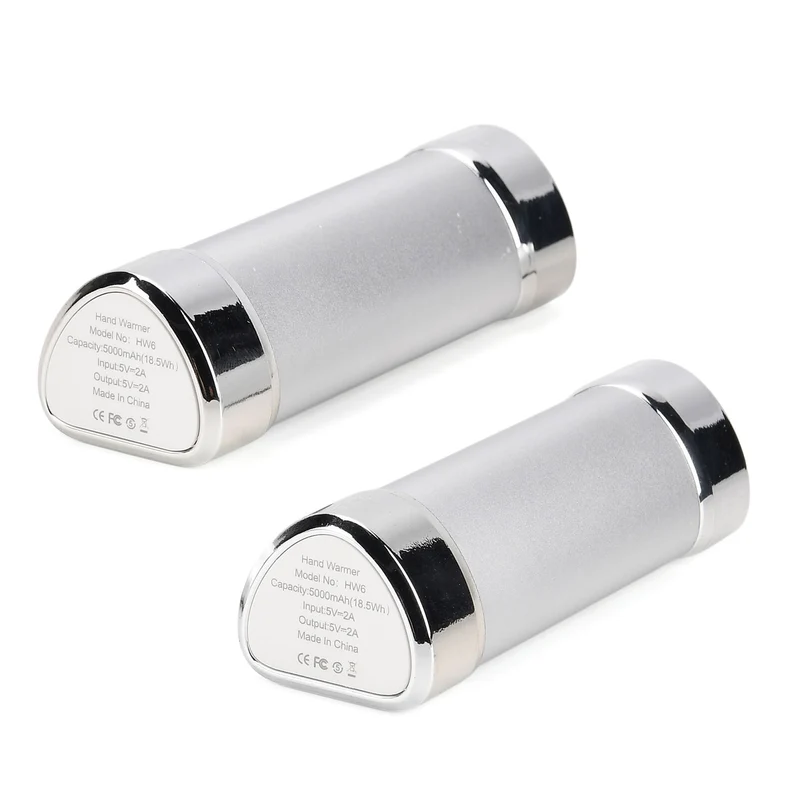 2 in 1 Magnetischer Handwärmer und Powerbank, 2 x 4000 mAh, 3 Heizstufen, 11 x 6 cm, 255 g, ABS Aluminiumlegierung, Schwarz