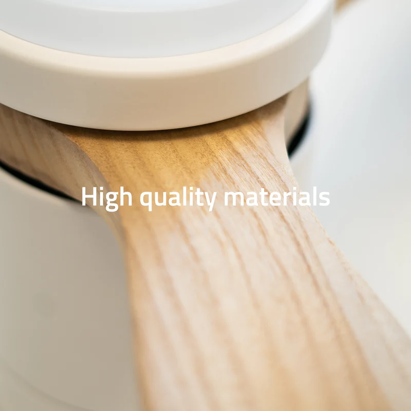 Hombli Smart Ceiling Fan & Light - White & Light Wood