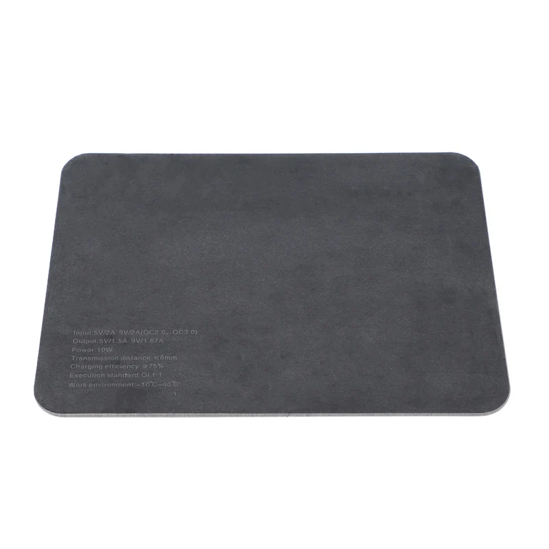 Kabelloses Ladegerät Mauspad, PU Holzmaserung, 30x22 cm, USB-Kabel 100 cm, Schwarz