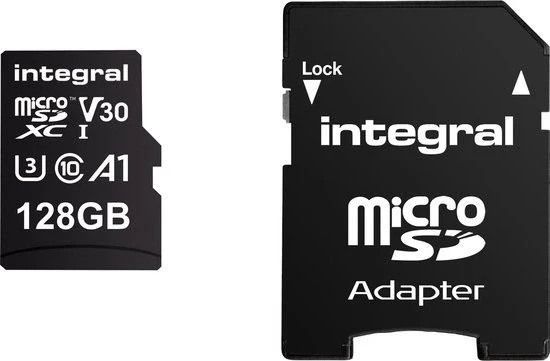 128GB Integral V30 High Speed microSDXC card
