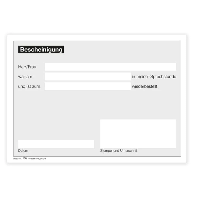 Anwesenheitsbescheinigung